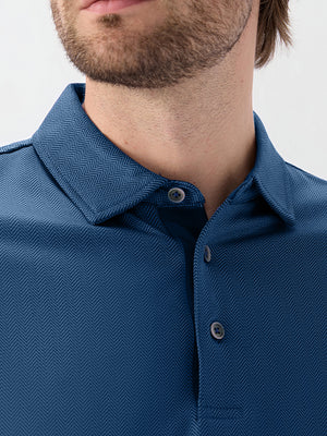 Moisture Wicking Long Sleeve Herringbone Polo Shirts