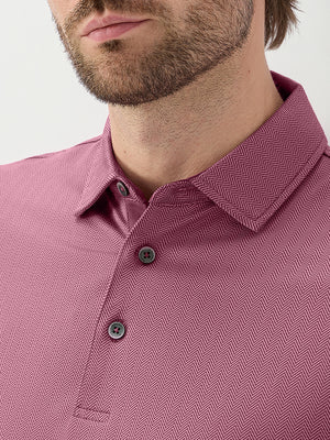 Moisture Wicking Long Sleeve Herringbone Polo Shirts