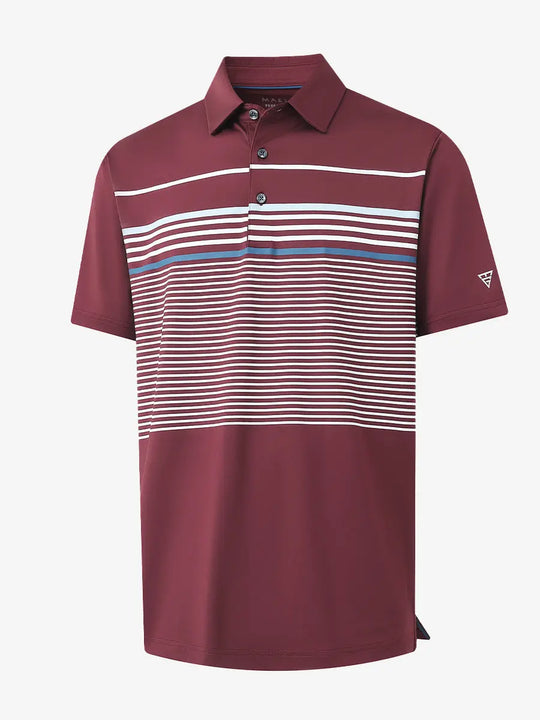 3D mockup of the Chest Print Polo Shirts in BURGUNDY