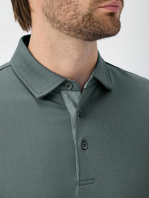 Moisture Wicking Long Sleeve Herringbone Polo Shirts