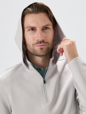 Pin-Stripe Quarter Zip with Hood