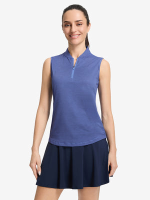 Women's 4-Way Stretch Q-Zip Pin Striped Golf Shirts