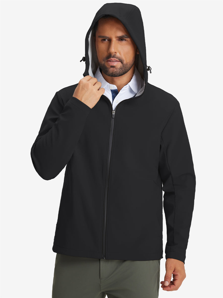 Water-Resistant Heat-Tech Softshell Winter Jacket with Hood