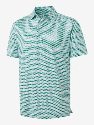 4 Way Stretch Print Collared Polo Shirts