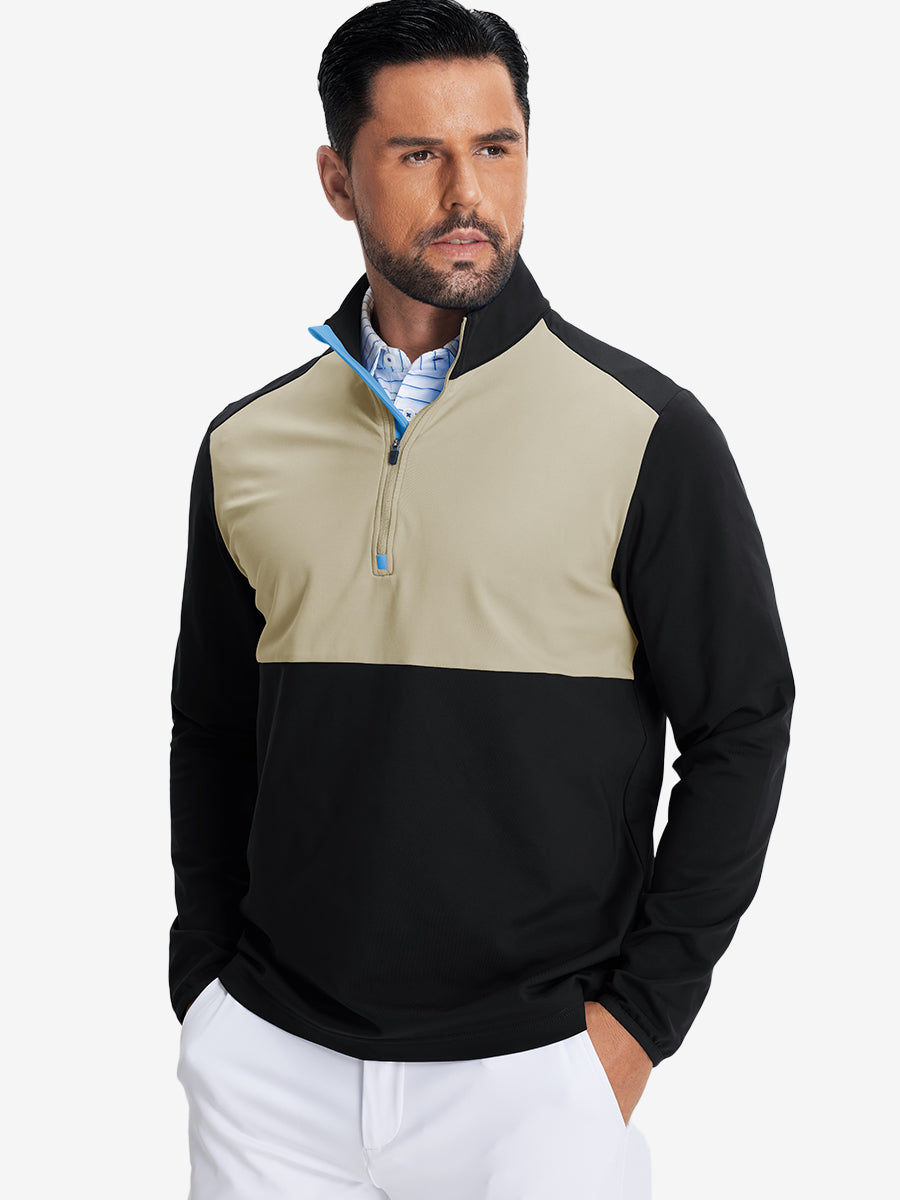 Classic Solid Pocket Fleece Quarter Zip Pullover