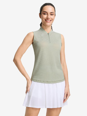 Women's 4-Way Stretch Q-Zip Pin Striped Golf Shirts