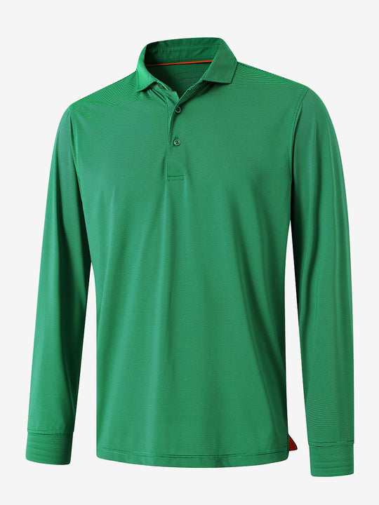Long Sleeve Pinstripe Jersey Polo