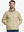 Front view of model with both hands in side pockets, wearing Golf Fleece Winter Jacket in Light Khaki.