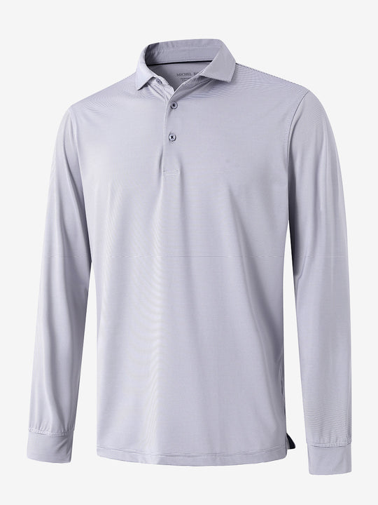 Long Sleeve Pinstripe Jersey Polo