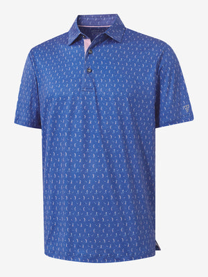 4 Way Stretch Print Collared Polo Shirts