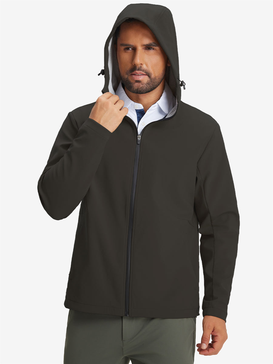 Water-Resistant Heat-Tech Softshell Winter Jacket with Hood