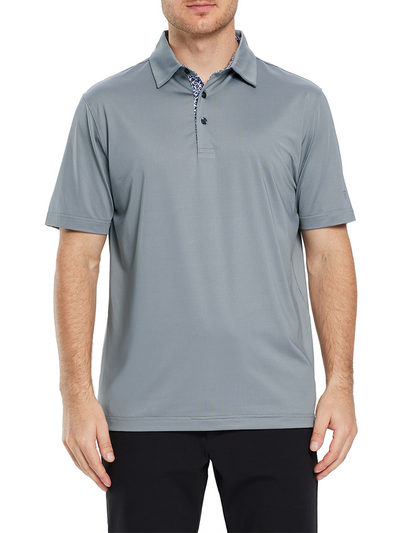 Men's Solid Jersey Golf Shirts-Light Grey