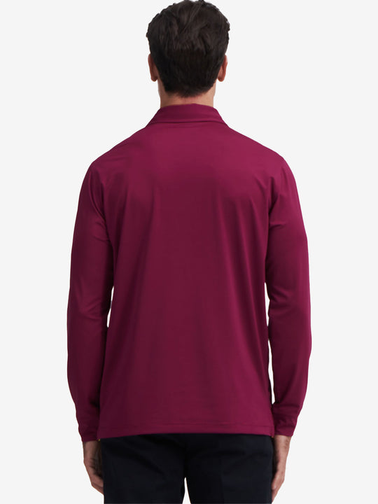 Long Sleeve Pinstripe Jersey Polo