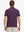 Rear half-body view of NAVY/RED STRIPE Polo styled for active performance