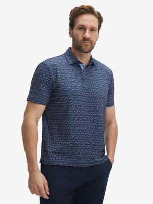4 Way Stretch Print Collared Polo Shirts