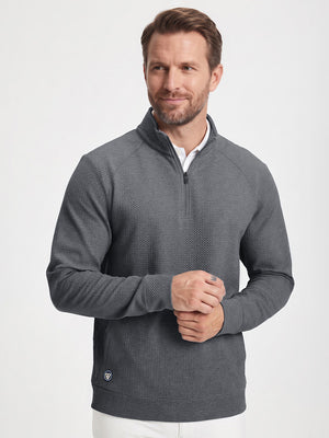 Heather Textured Quarter Zip Pullover