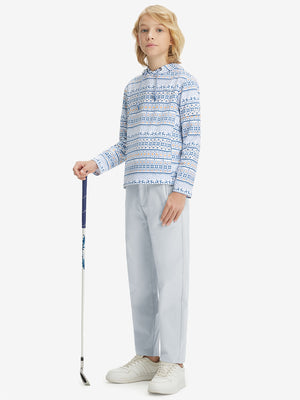 Pantalones de golf casuales forrados con forro polar elástico para niños