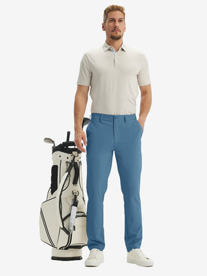 golf shirt and dress pants Water Repellent Classic Fit Flat Front Golf Dress Pants