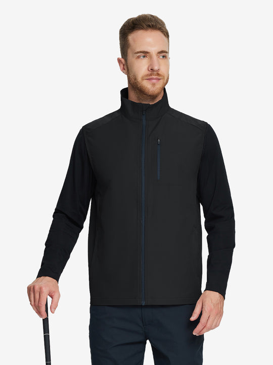 Windproof Golf Vests with Zip Pockets