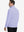 Back upper body view of the lavender lightweight golf pullover, model turns head slightly with ease.