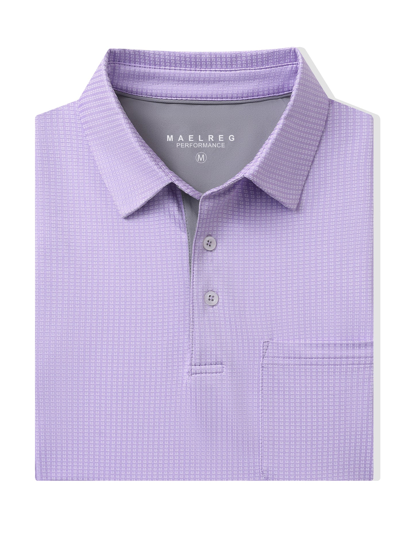 Men's Dry Fit Jacquard Pocket Golf Shirts-Lavender