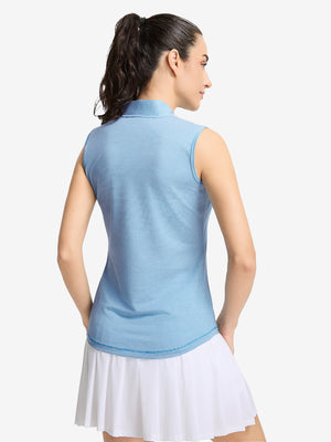 Women's 4-Way Stretch Q-Zip Pin Striped Golf Shirts