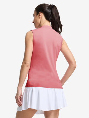 Women's Moisture-Wicking Mock Neck Sleeveless Golf Tops