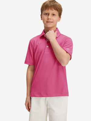 Boys Quick Dry Fit Athletic Solid Polo Shirts