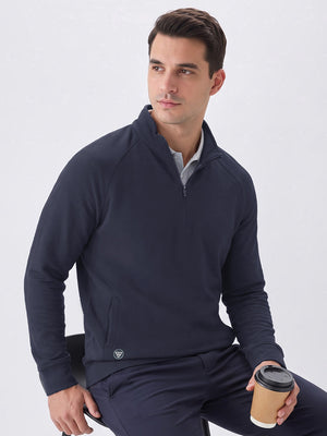 Heather Textured Quarter Zip Pullover