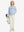 Boys Stretch Fleece Lined Casual Golf Pants in beige, model front view carrying tennis bag