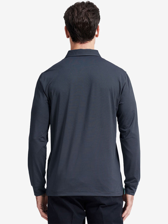 Long Sleeve Pinstripe Jersey Polo