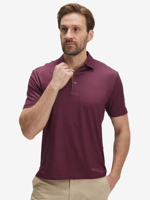 4 Way Stretch Print Collared Polo Shirts