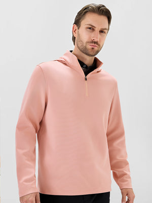 Pin-Stripe Quarter Zip with Hood