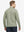 Back waist-up shot of model wearing dark khaki melange moisture wicking quarter zip pullover