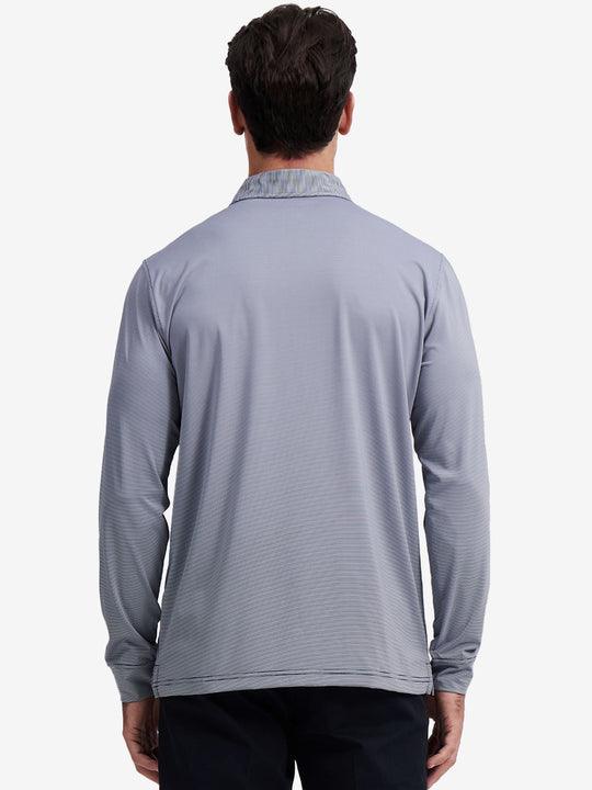Long Sleeve Pinstripe Jersey Polo