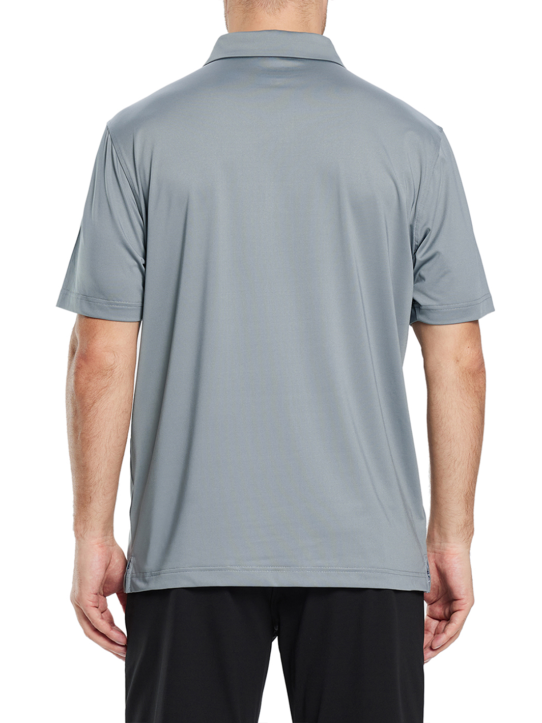 Men's Solid Jersey Golf Shirts-Light Grey