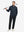 Front full body shot of model wearing navy warm puffer winter golf jacket with golf club resting on shoulder