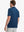 Back half-body view wearing Everyday Collarless Jersey Shirt in BLUE.