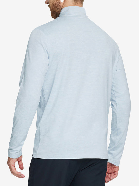 Heather Pinstripe Brushed Dry Fit Quarter Zip Pullover