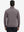 Back upper view of casual fleece lined quarter zip pullover in drak red, showing fit and seams.
