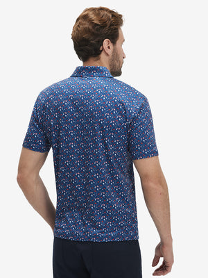 4 Way Stretch Print Collared Polo Shirts