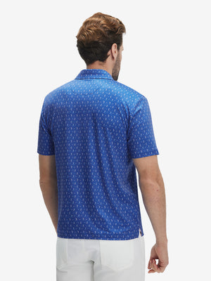 4 Way Stretch Print Collared Polo Shirts