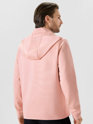 Pin-Stripe Quarter Zip with Hood