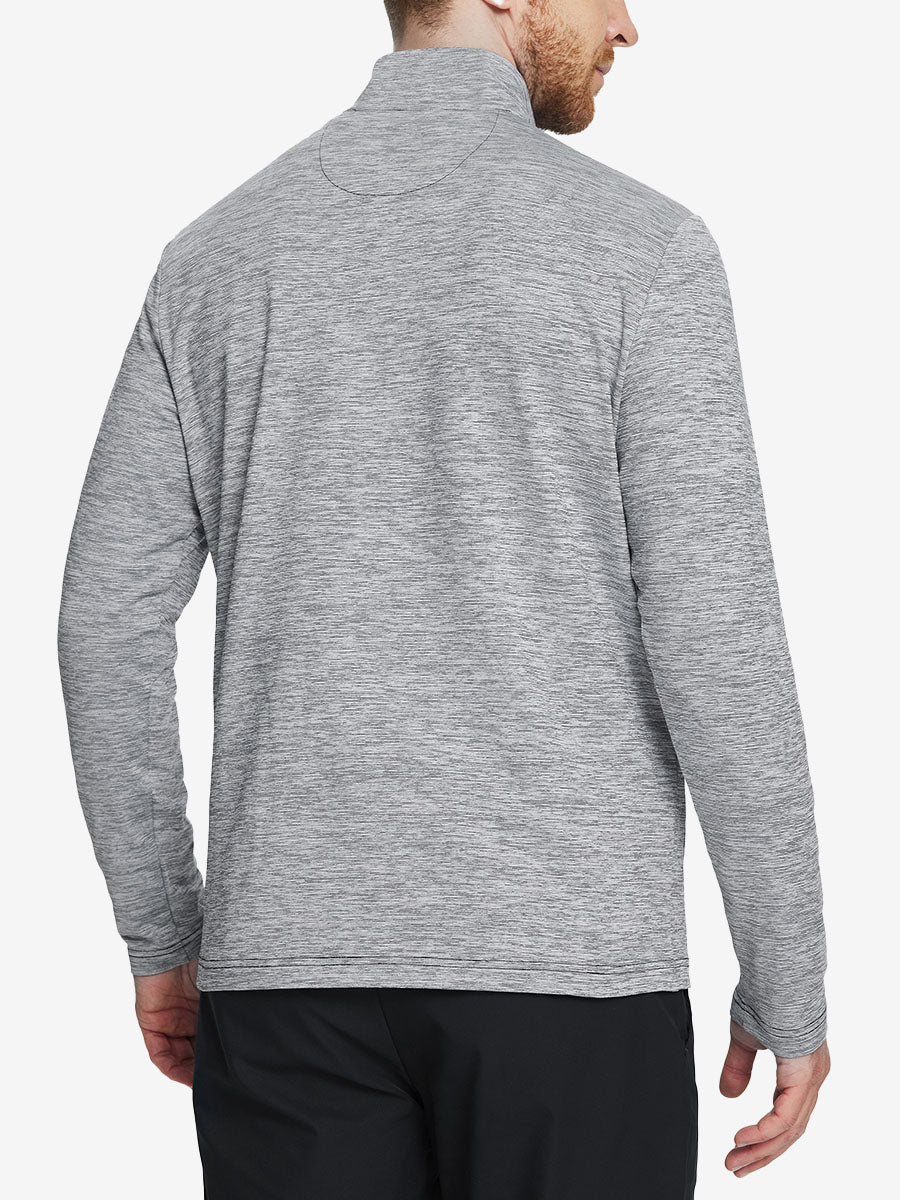 Heather Pinstripe Brushed Dry Fit Quarter Zip Pullover