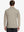 Back half-body view of model wearing DARK KHAKI Long Sleeve Solid Jersey Polo