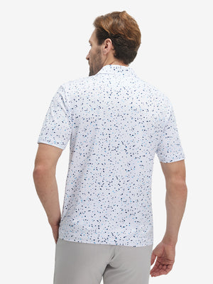 4 Way Stretch Print Collared Polo Shirts