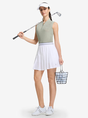 Women's 4-Way Stretch Q-Zip Pin Striped Golf Shirts