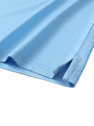 Men's Dry Fit Jacquard Pocket Golf Shirts-Sky Blue