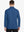 Back view of the blue long sleeve pique polo, emphasizing its vibrant color and sleek design.