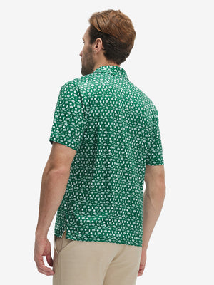 4 Way Stretch Print Collared Polo Shirts